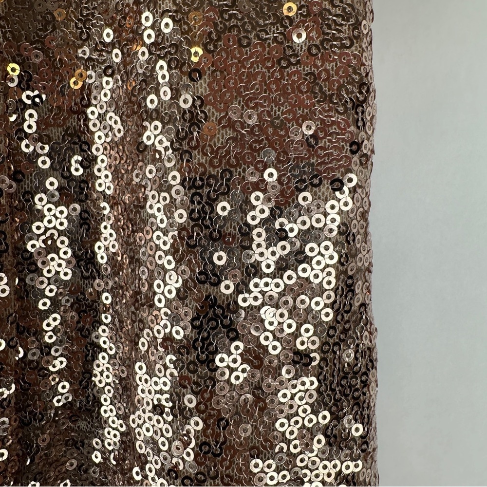 NWT Petite Metallic Gold Embroidered Sequin Midi Skirt with Split | US Size 10 - Picture 4 of 8